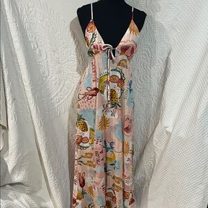 Paper Heart Colorful Linen‎ Blend Maxi Dress, size medium, NWT